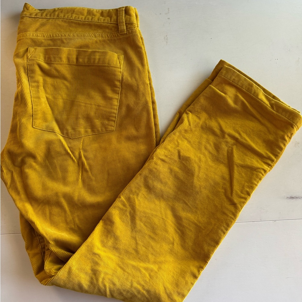 J. Crew Matchstick Yellow Corduroy Pants Size 32R